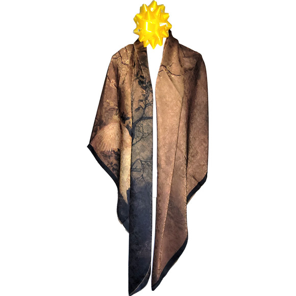 NWT Double Sided Silk Scarf 53"x53" Large Square Shawl Wrap XiangYunSha 36741 - Picture 8 of 15